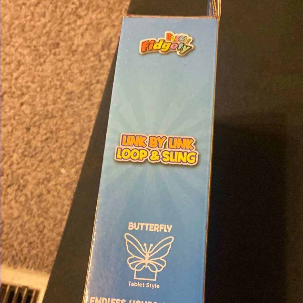 Buzzy Fidgety link by link loop and sling Yellow Butterfly Link Toy